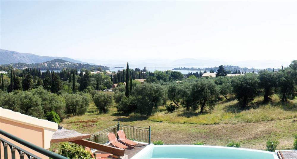 Views over the countryside at Villa De Bono, Gouvia, Corfu