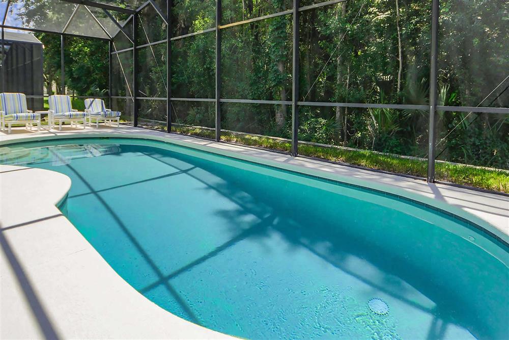 Pool, sunloungers at Villa Eagle, Disney Area and Kissimmee, Orlando - Florida