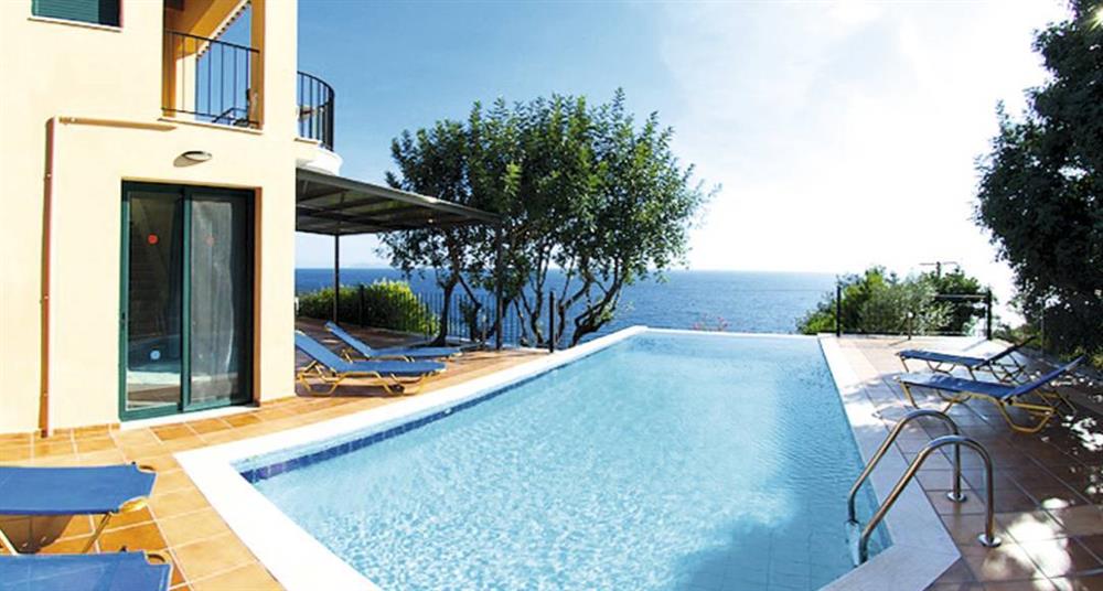 Swimming pool and sea views at Villa Electra, Skala, Kefalonia