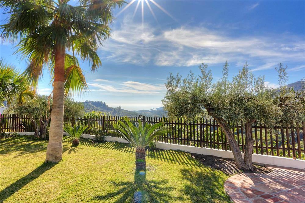 View, garden at Villa Paraiso, Frigiliana, Andalucia