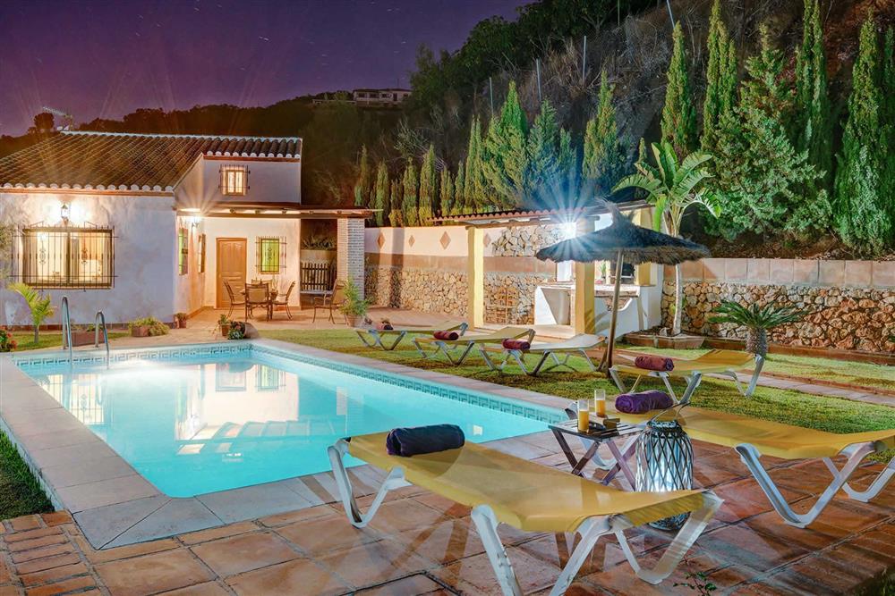 Villa with pool, night shot (photo 2) at Villa Paraiso, Frigiliana, Andalucia
