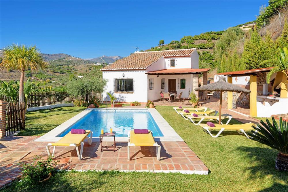 Villa with pool, sunloungers, view at Villa Paraiso, Frigiliana, Andalucia