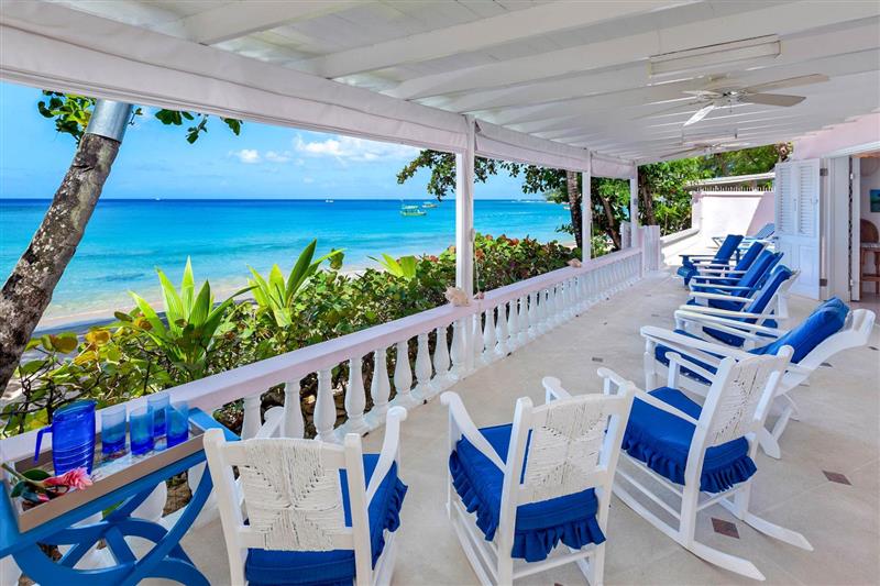 The balcony with sea views at Villa Platinum Coast, Barbados, Caribbean