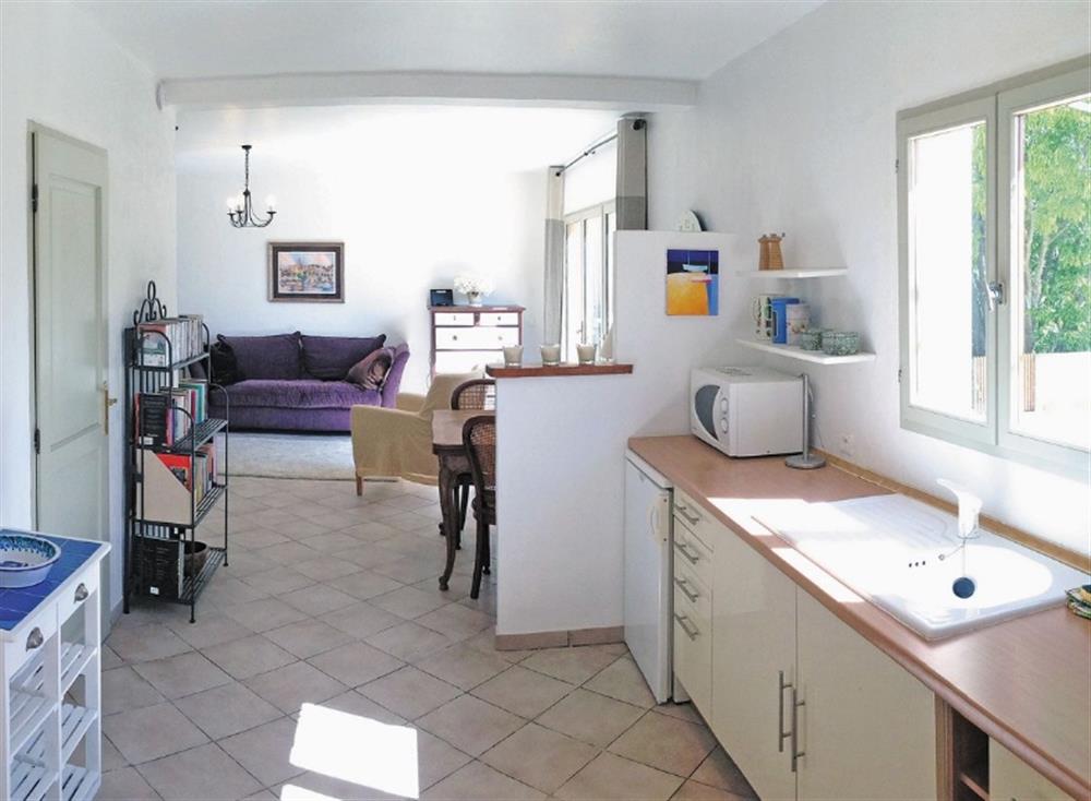 Annexe open plan living/dining/kitchen at Villa Santolina in Montauroux, Var, France