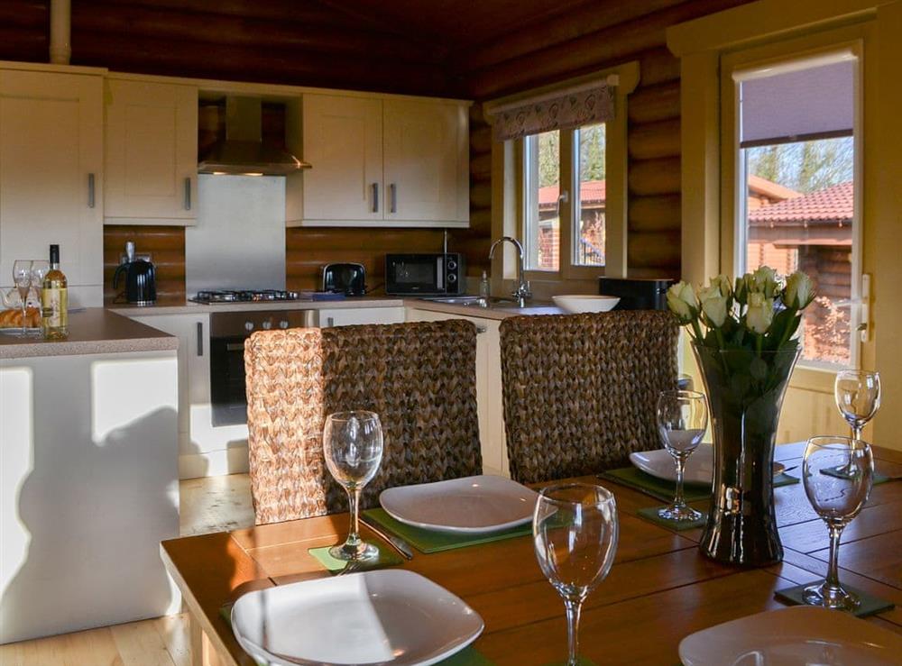 Dining and kitchen areas at Housesteads Lodge, 