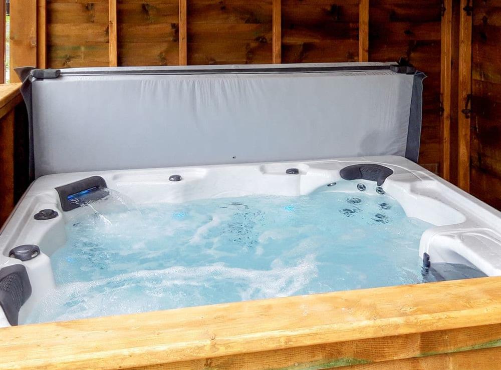 Luxurious hot tub at St Ebba Lodge, 