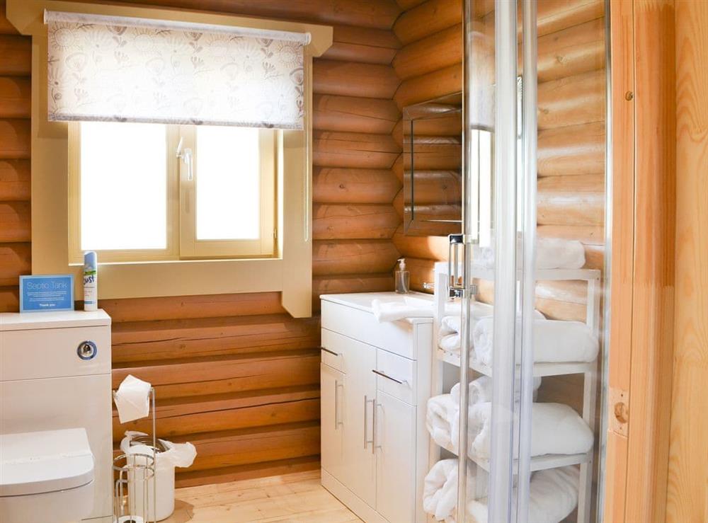 Family shower room at Vindolanda Lodge, 