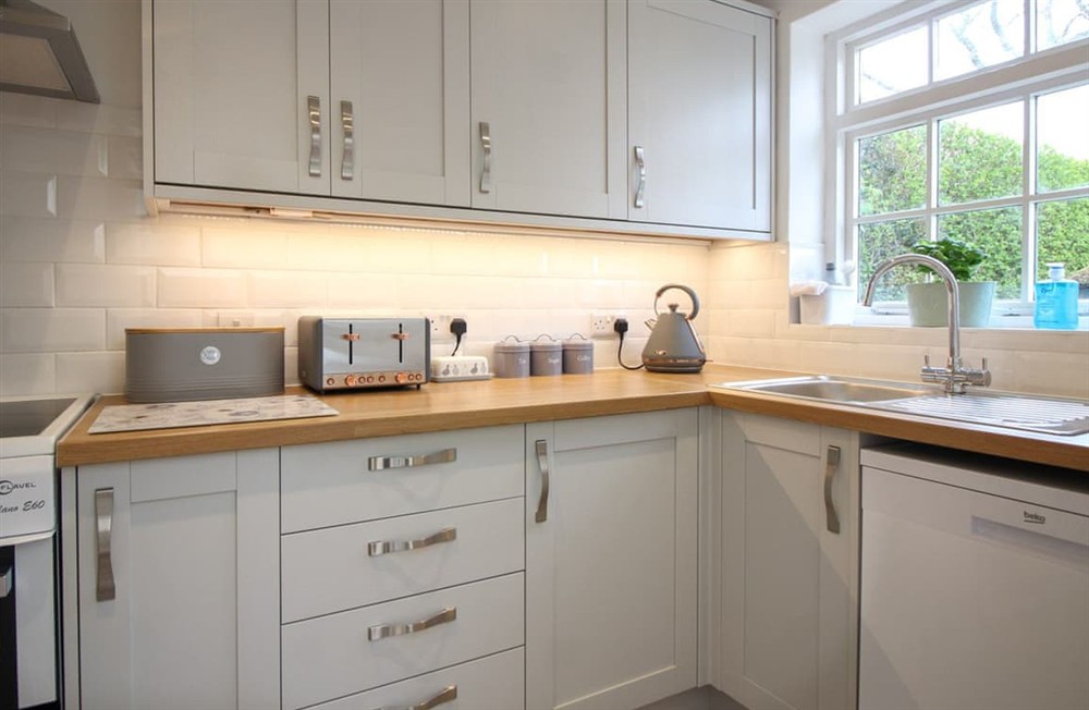 Kitchen area at Vine Cottage in Helston, Cornwall