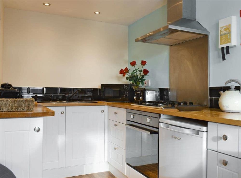 Fully appointed fitted kitchen at Virginia Lodge in Watchet, near Minehead, Somerset