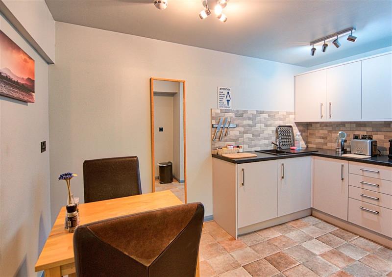 This is the kitchen at Vyrnwy Lakeside Apartment, Bala