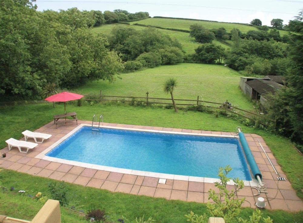 Swimming pool at Wadadli Lodge in Ivybridge, S. Devon., Great Britain