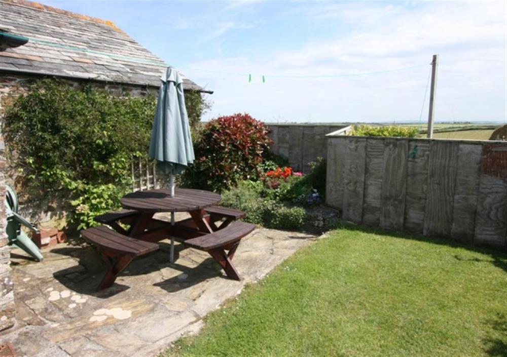 Enclosed garden and patio at Waddles in St Merryn