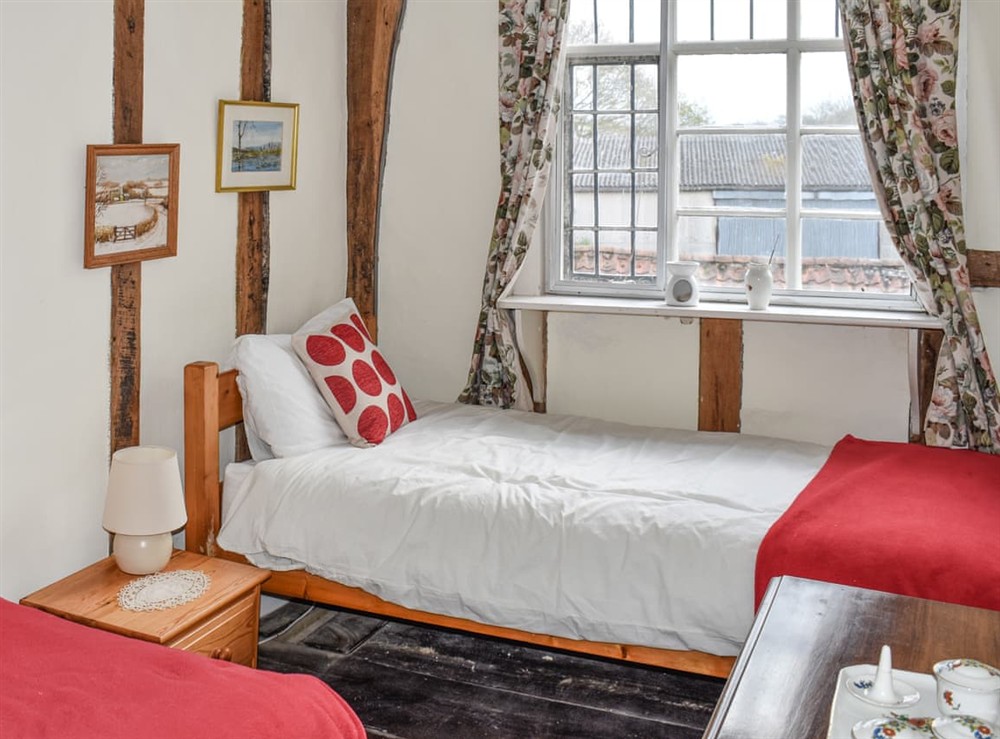 Twin bedroom at Wade Hall in North Cove, Suffolk