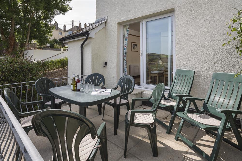 Furnished raised terrace at Waders in Bonaventure Road, Salcombe
