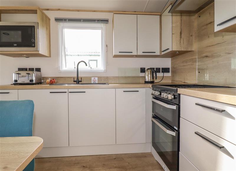 This is the kitchen at Wagtails Rest, Polperro Holiday Park near Polperro