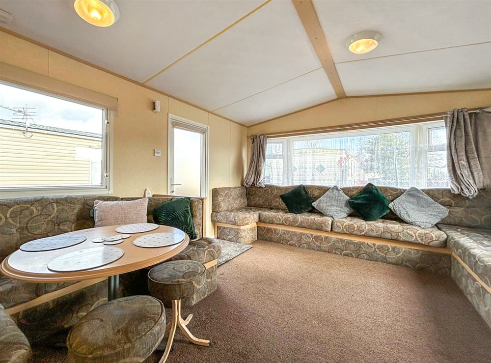 Open plan living space at Wah Caravan in Dundee, Angus