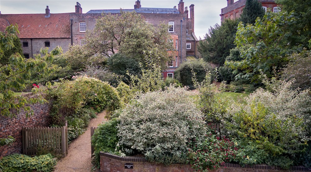 An aerial view of the back of the garden at Wainman House in Wisbech, Cambridgeshire