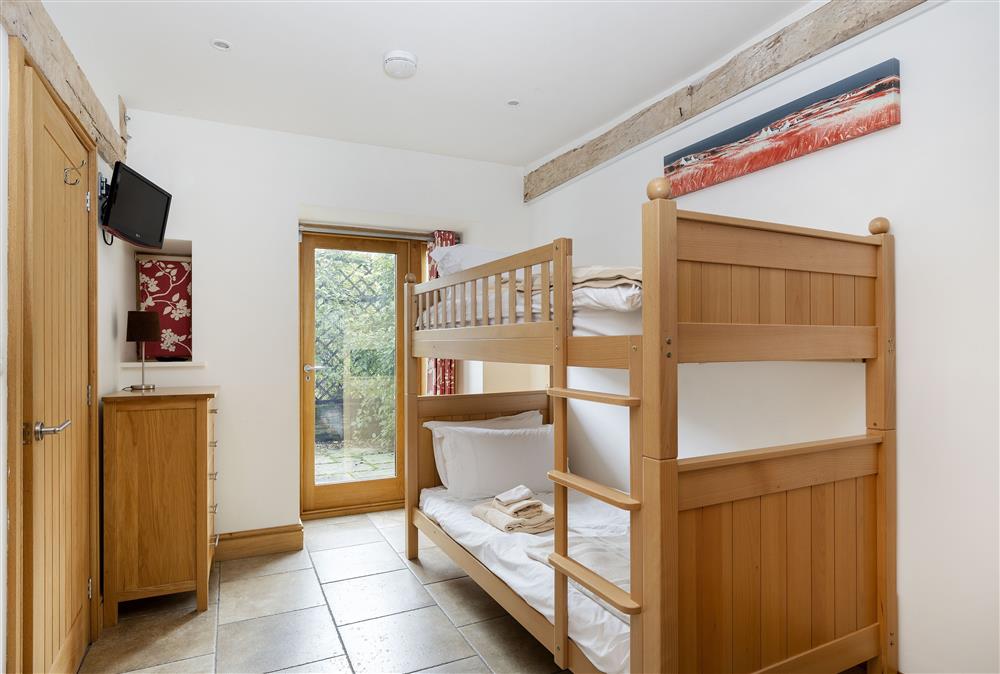 Bedroom with 3’ bunk beds and en-suite at Wall Hills Barn, Thornbury