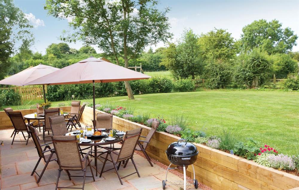 Enclosed, private garden areas with patio at Wall Hills Barn, Thornbury