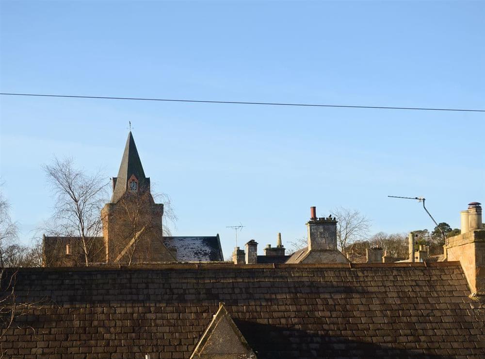 Delightful rooftop views from the bedroom at Wallace House in Dornoch, near Tain, Sutherland