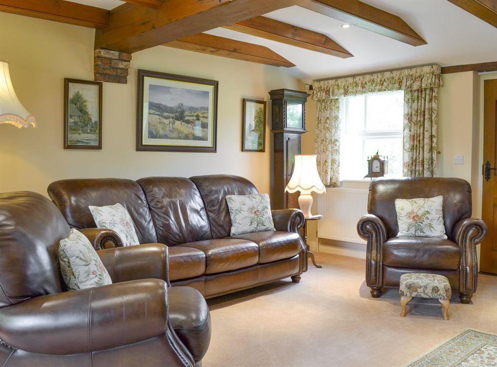 Exposed wooden beams throughout the property at Walled Garden Lodge in Camerton, near Hull, North Humberside