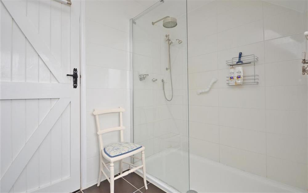 En suite shower room at Walnut Tree Cottage in Tiptoe