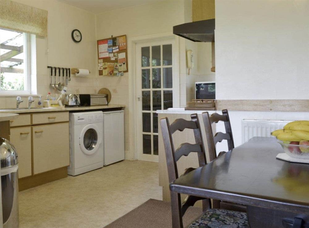 Convenient dining area at Walter’s Cottage in West Compton, near Shepton Mallet, Somerset