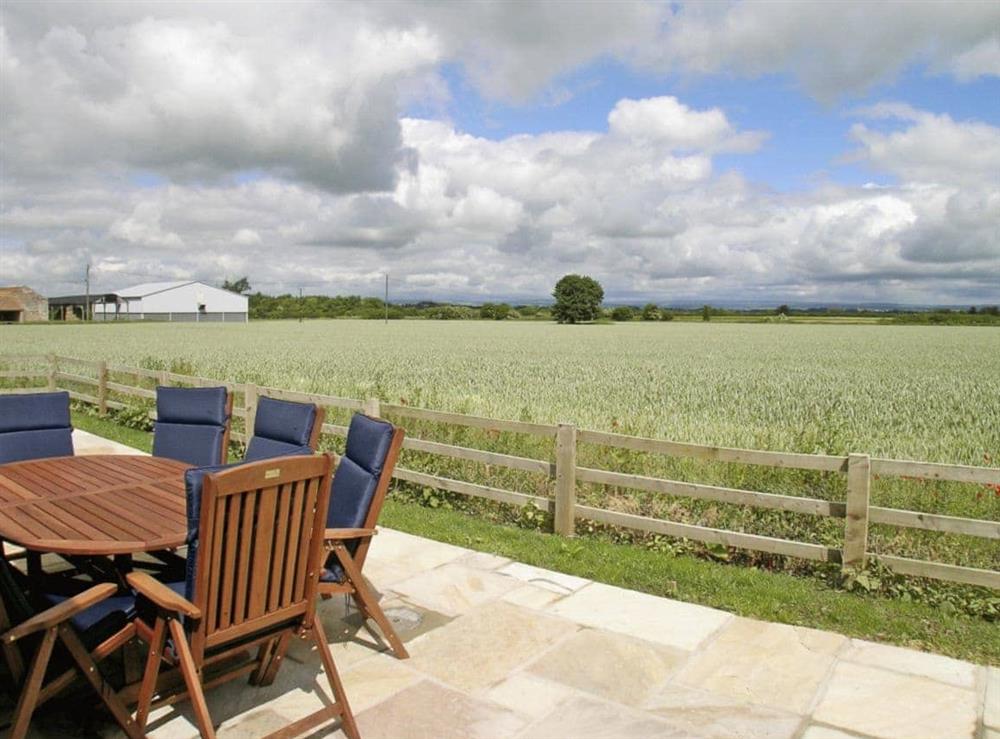 Sitting-out-area at Wandale Barn in Slingsby, York., North Yorkshire