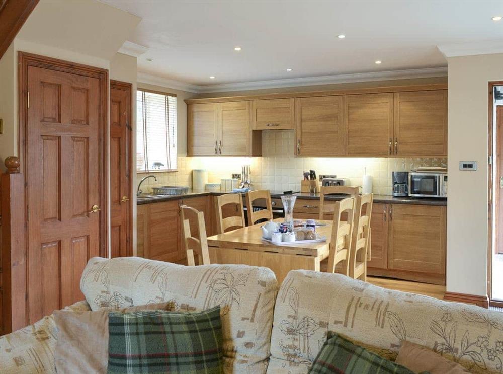 Convenient open-plan living space at Waren View in Bamburgh, Northumberland., Great Britain