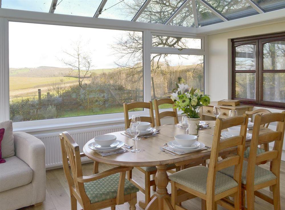 Panoramic views from the conservatory at Warleigh Lodge in Tamerton Foliot, near Plymouth, Devon