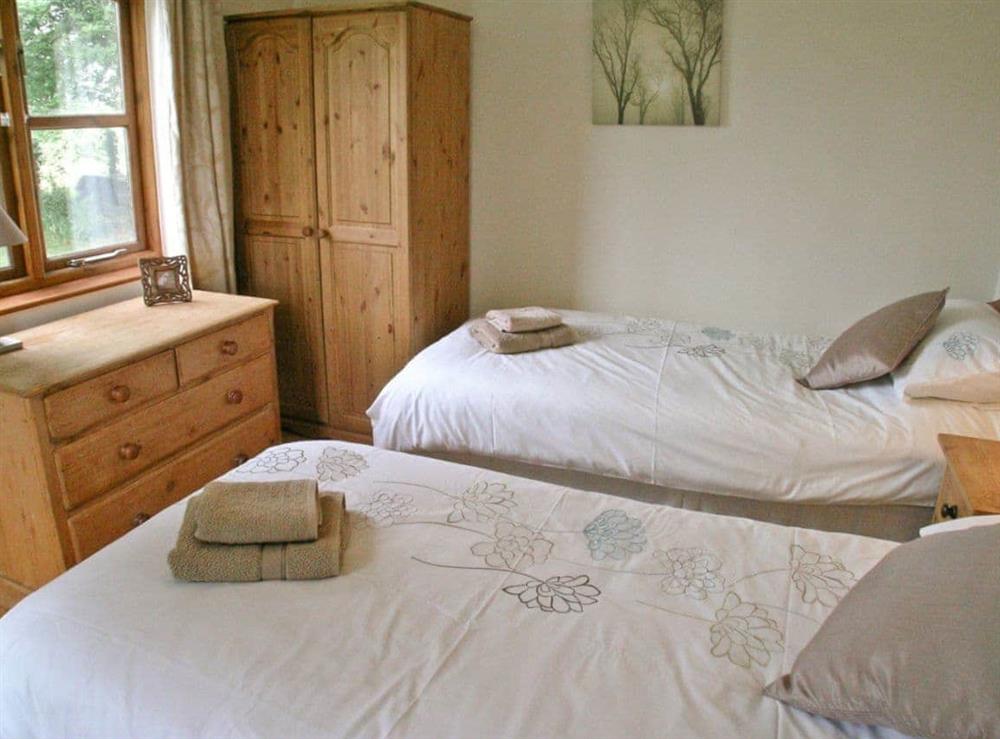 Twin bedroom at Warleigh Lodge in Tamerton Foliot, near Plymouth, Devon