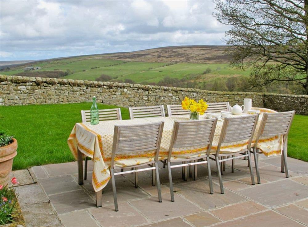 Sitting-out-area at Warren Farmhouse in Kildale, near Whitby, North Yorkshire