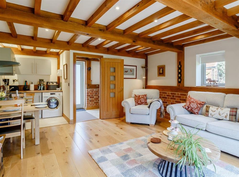 Open plan living space at Granary Barn, 