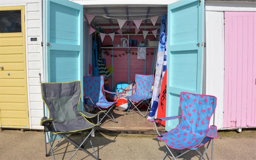 The beach hut for your own use during your stay at Water Cottage in Lyme Regis