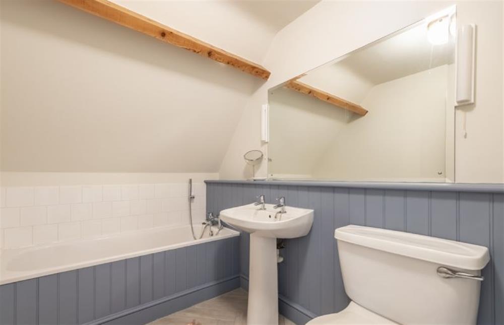 Bathroom serving bedroom two and three at Water Mill House, Burnham Overy Staithe near Kings Lynn