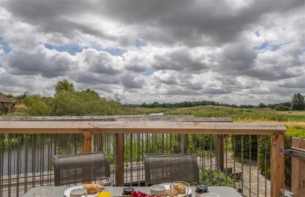 Beautiful views to enjoy alfresco dining at Water Mill House, Burnham Overy Staithe near Kings Lynn