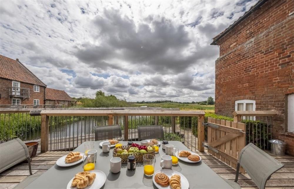 The perfect spot for breakfast? at Water Mill House, Burnham Overy Staithe near Kings Lynn