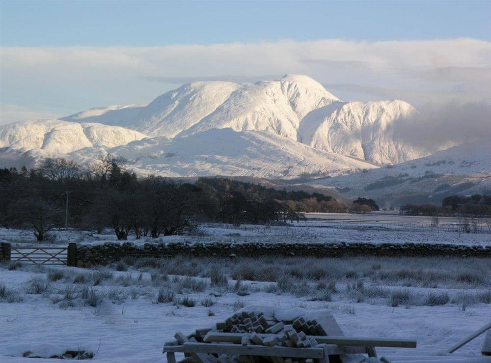 Ben Nevis as viewed from the garden at Watercolour in Ardgour, near Fort William, Inverness-Shire