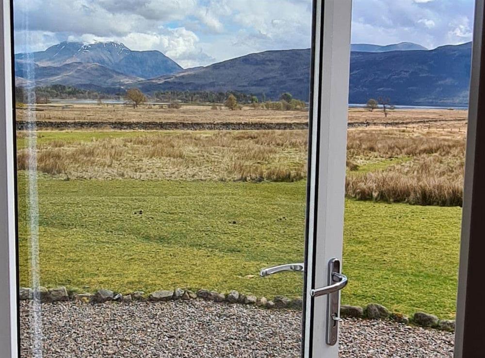 Spectacular view from the dining room at Watercolour in Ardgour, near Fort William, Inverness-Shire