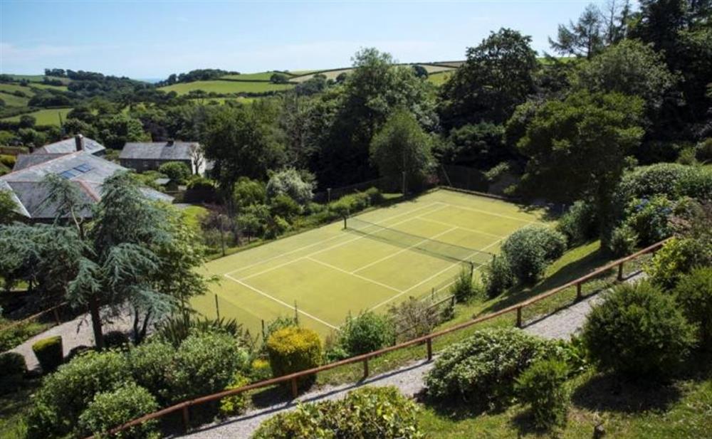 The tennis court at Higher Bowden at Waterfall Cottage in Stoke Fleming
