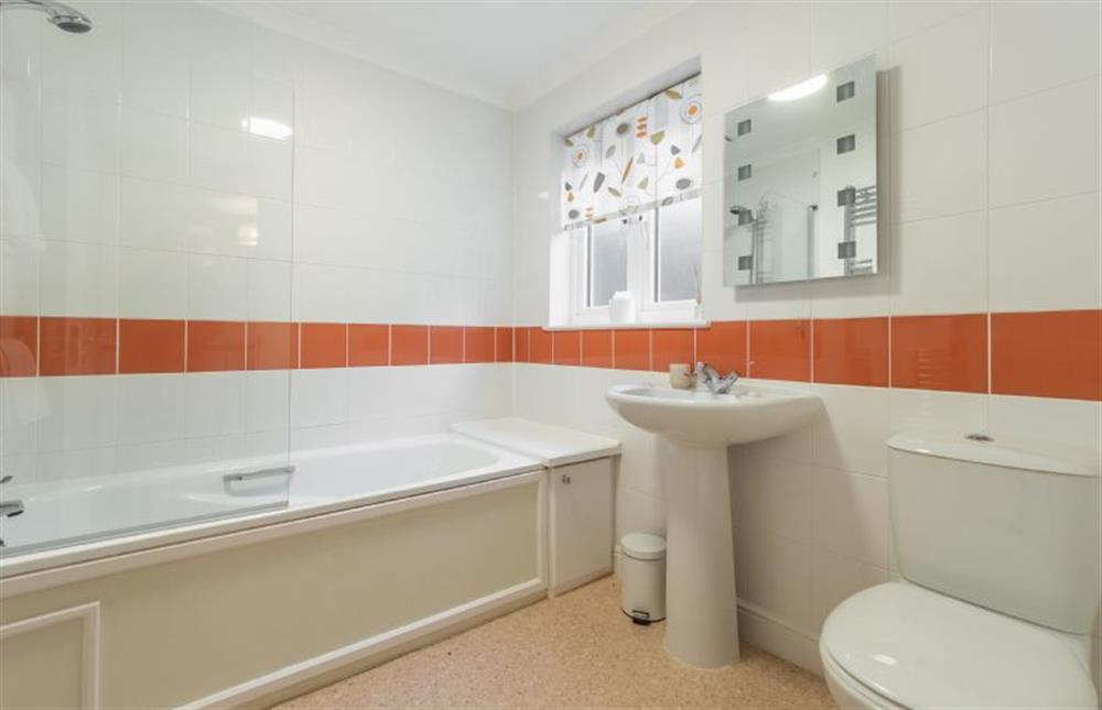Family bathroom with over head shower at Waterfront House, Malpas, Truro 