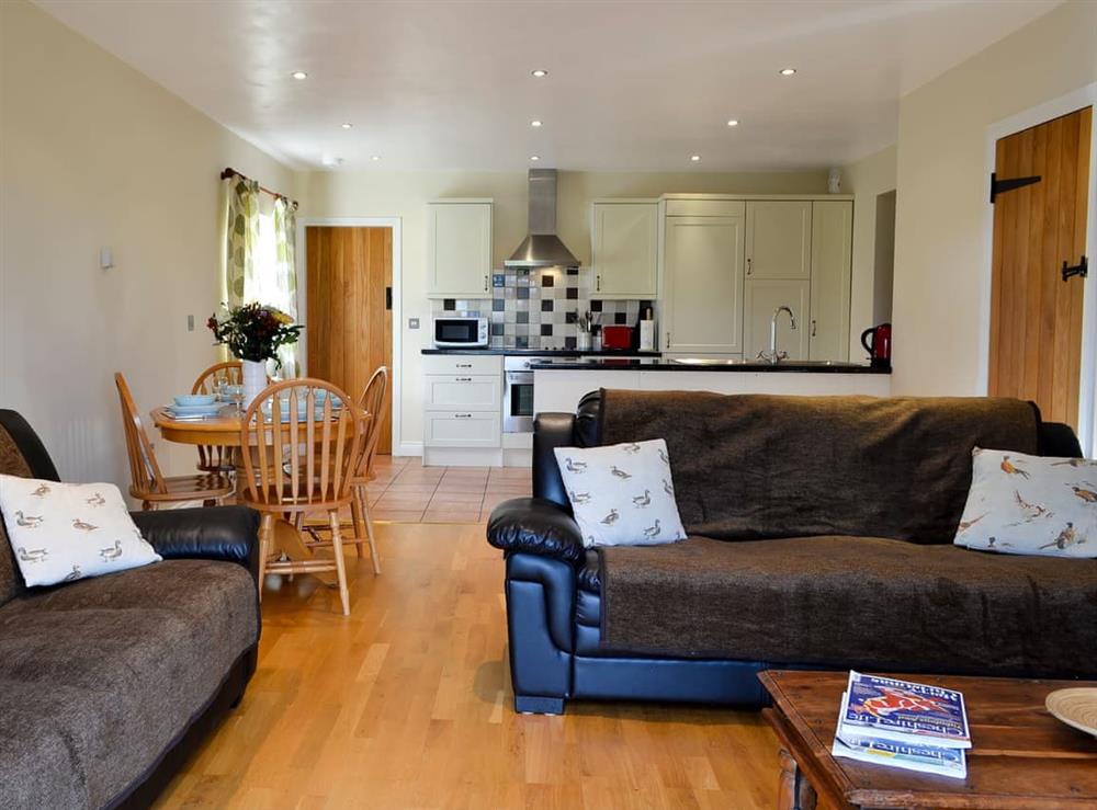 Open plan living space at Watermill Cottage in Chester, Cheshire