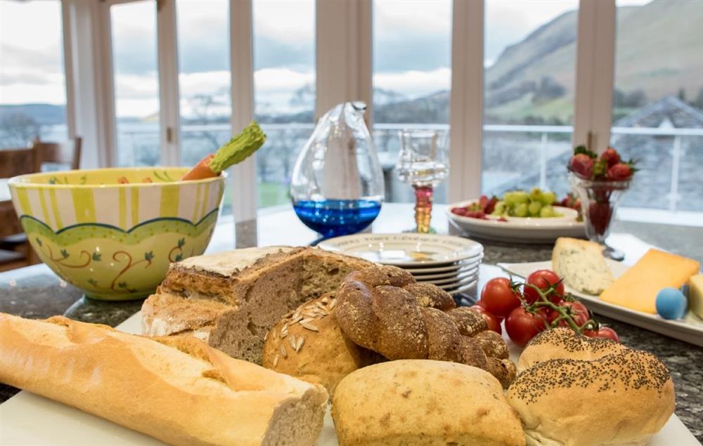 Ground floor: Kitchen with lake views at Waternook, Ullswater