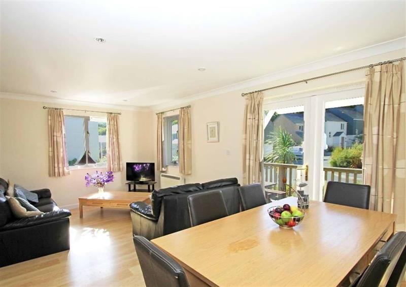 The living area at Waters Edge, Falmouth