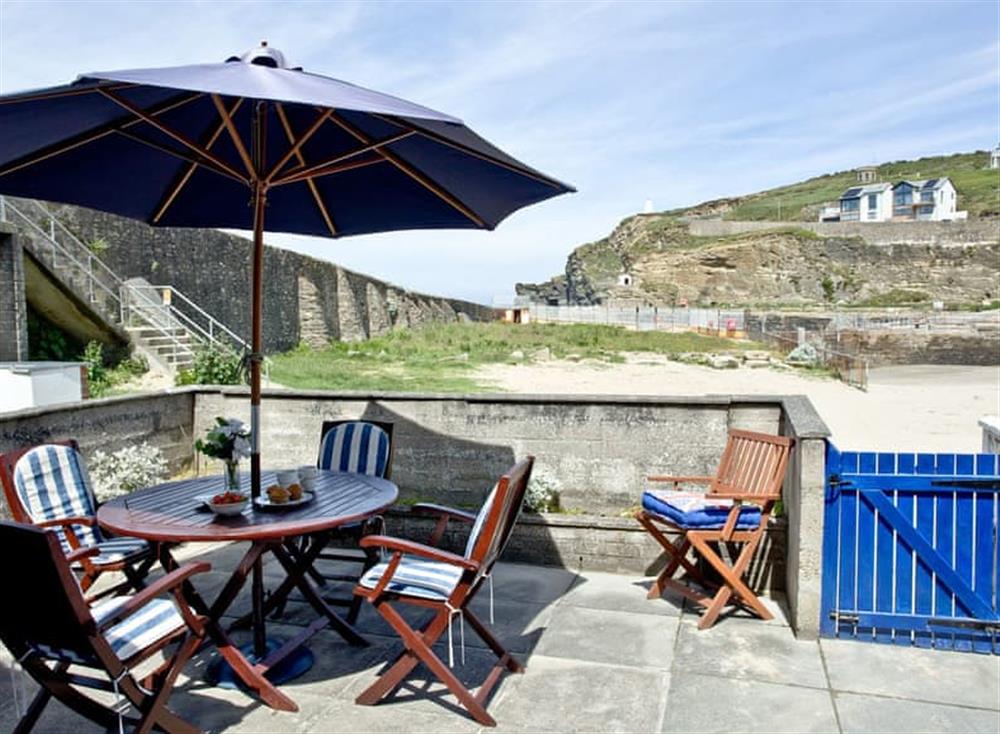 Patio at Waters Edge in Portreath & St Agnes, West Cornwall