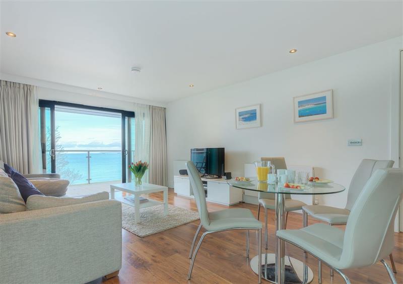 The living area at Waters Edge, St Ives