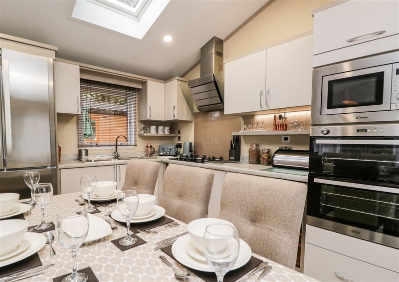 The kitchen at Waters Reach, White Cross Bay Holiday Park near Troutbeck Bridge