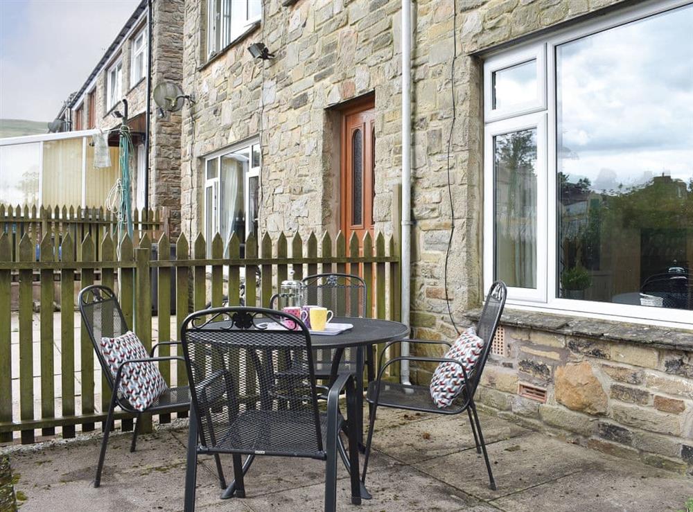 Patio at Watersedge in Gayle, near Hawes, North Yorkshire