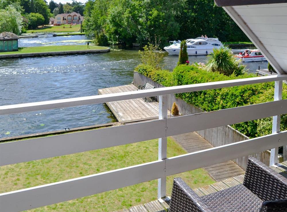 Balcony, off the bedroom with delightful views at Watersedge in Norwich, Norfolk