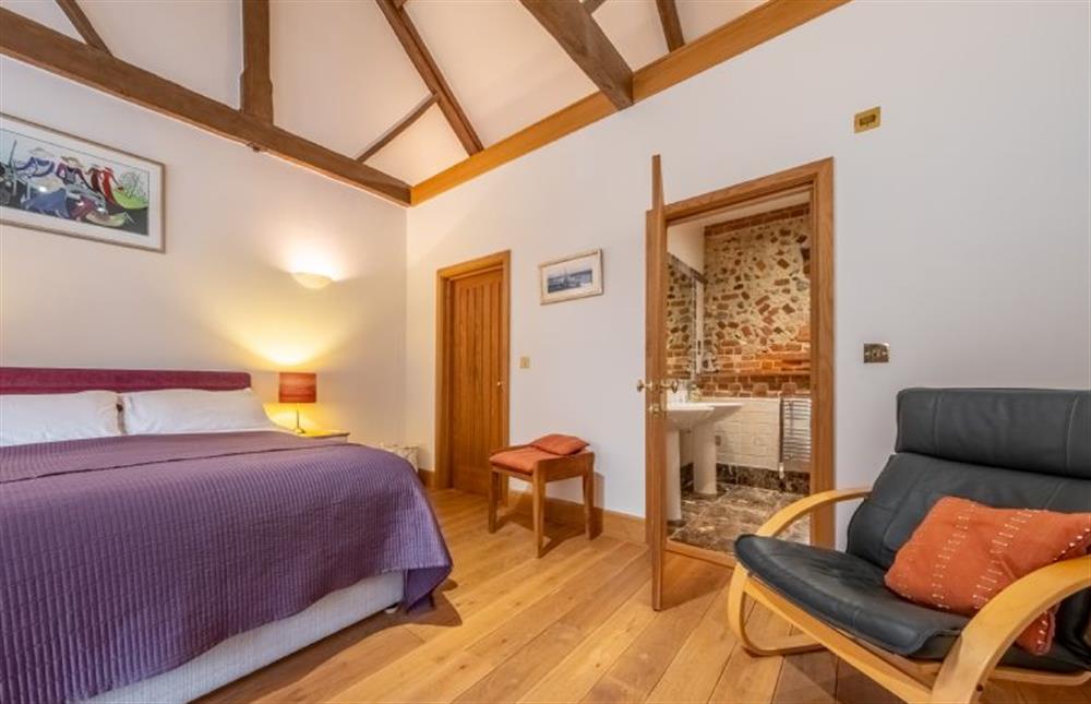 Master bedroom to en-suite at Waterside Barn, Binham near Fakenham